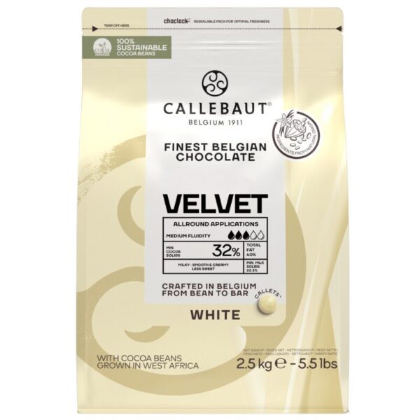 Baltasis šokoladas Callebaut Velvet (32%), 500g