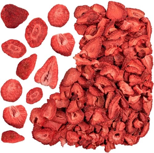 Liofilizuotų braškių griežinėliai, 50g.