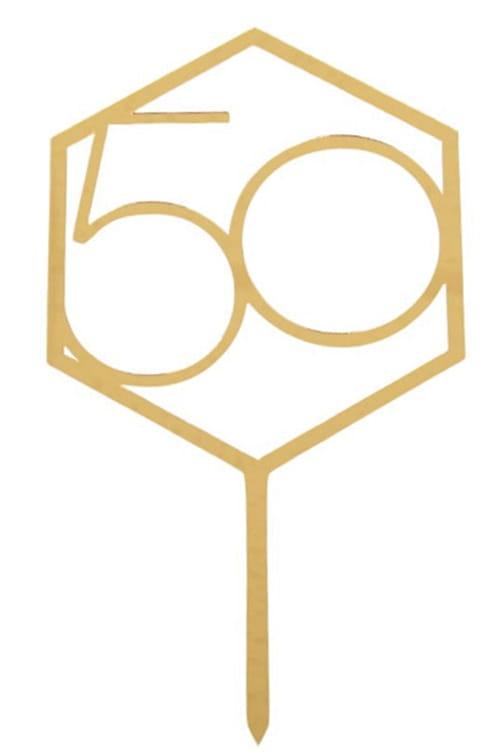 Akrilinė torto dekoracija „50”, 1vnt.